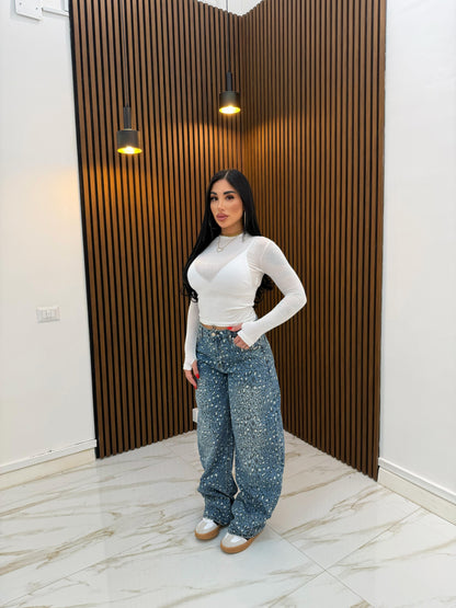 JEANS MACULATO WHITE