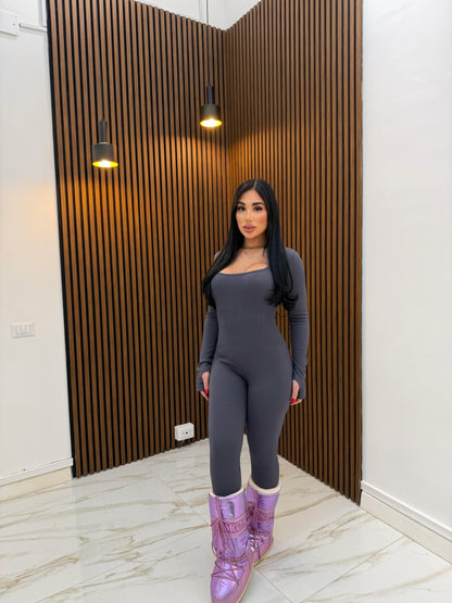 JUMPSUIT A COSTINE GRIGIO