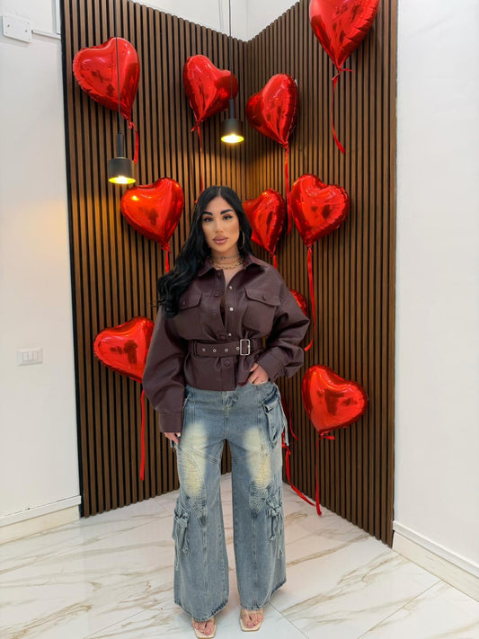 CHIODO CON CINTURA BORDEAUX