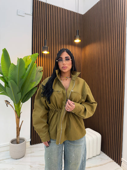 JACKET CON COULISSE VERDE LIME