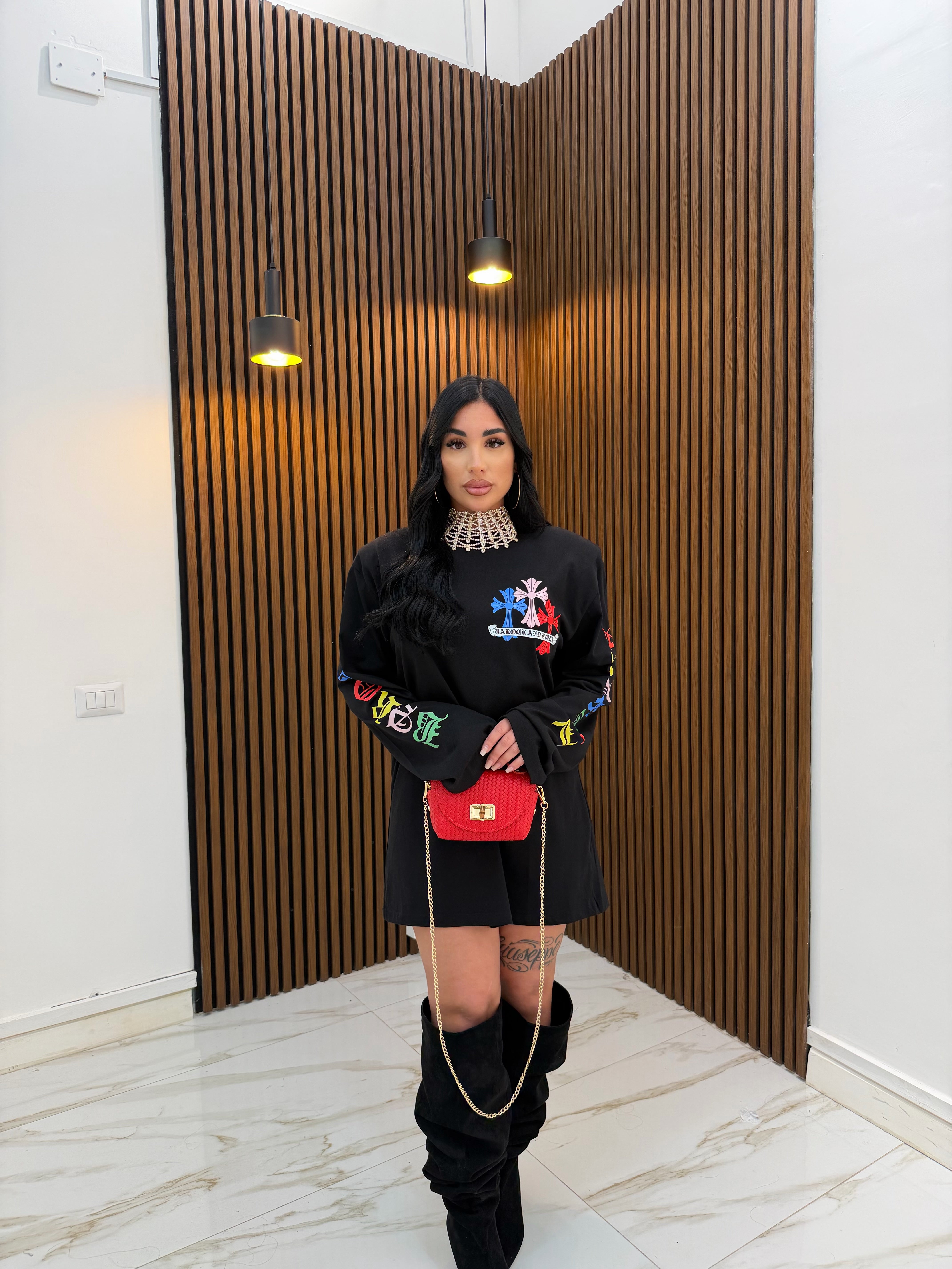 MAXI MAGLIA CROCE NERO