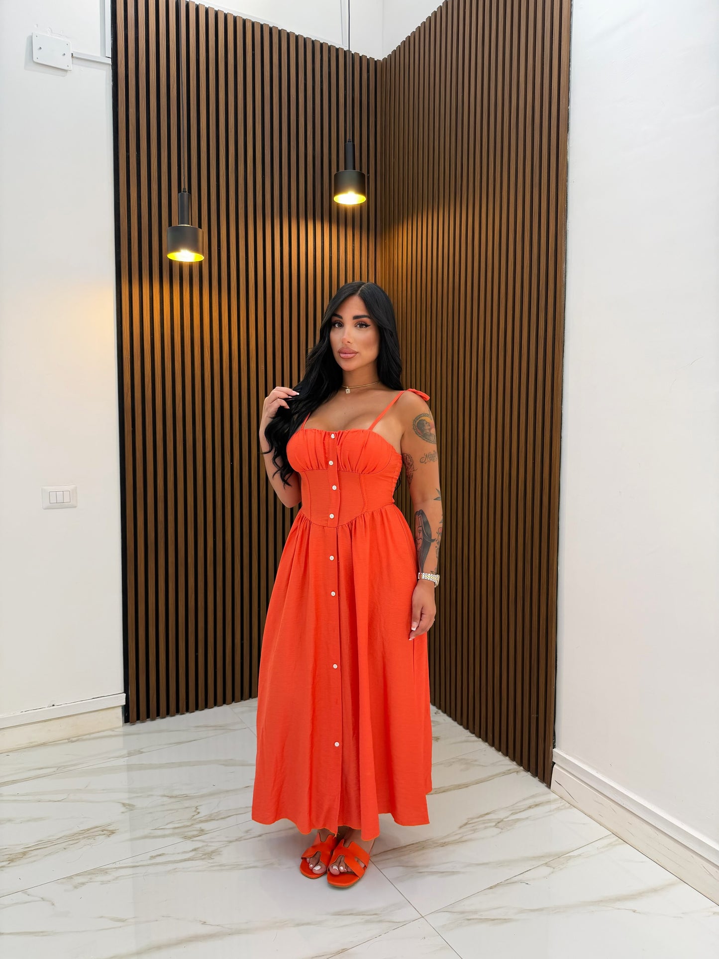 LONG DRESS CONCHIGLIA ARANCIONE