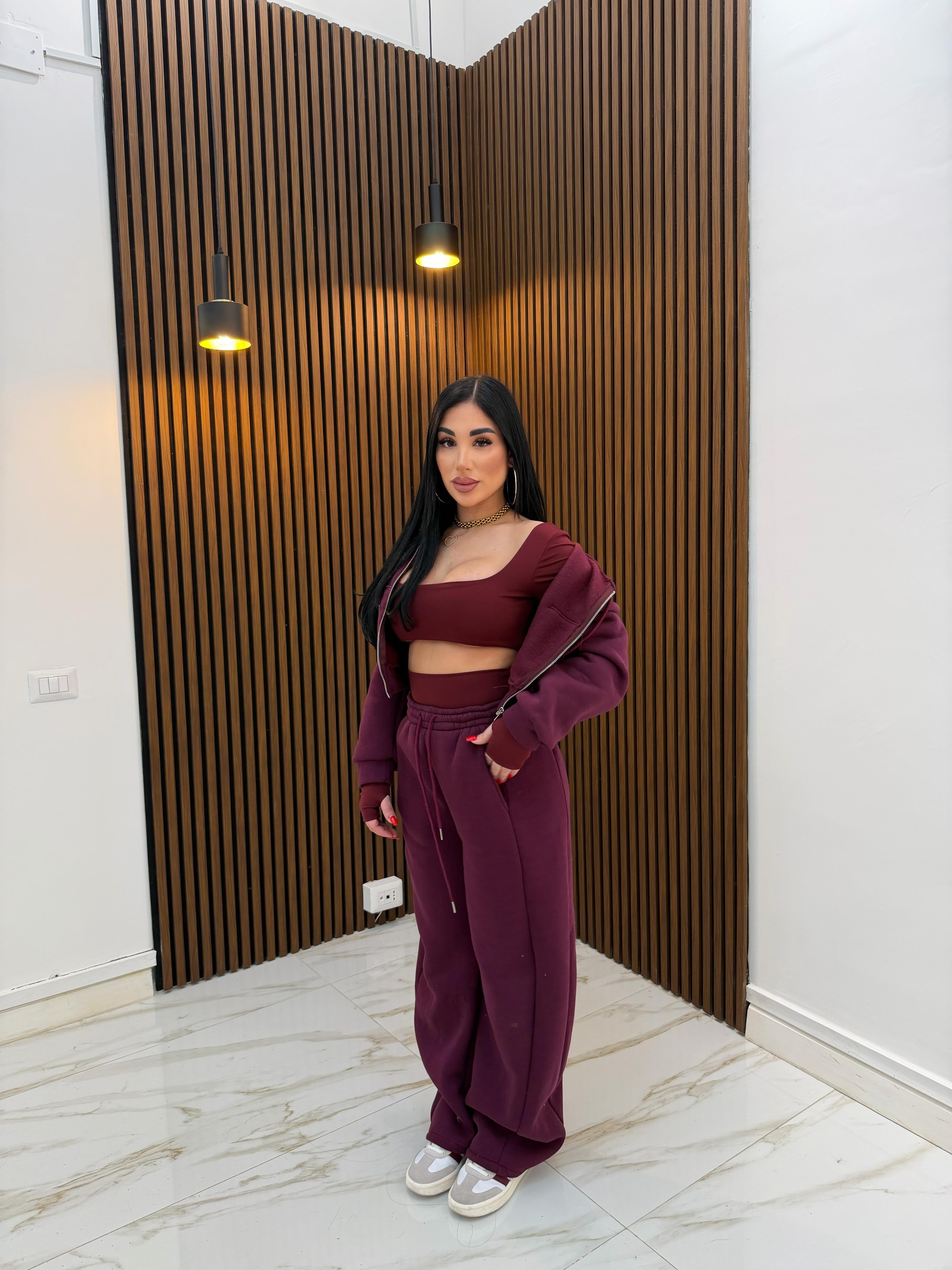 CORDINATO 3 PEZZI BORDEAUX