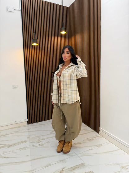 SET TOP E CAMICIA BEIGE