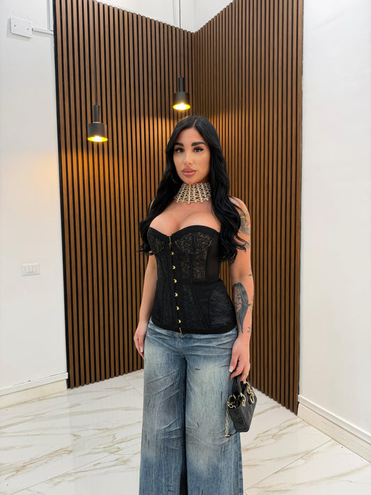 BUSTIER FAVOLA NERO