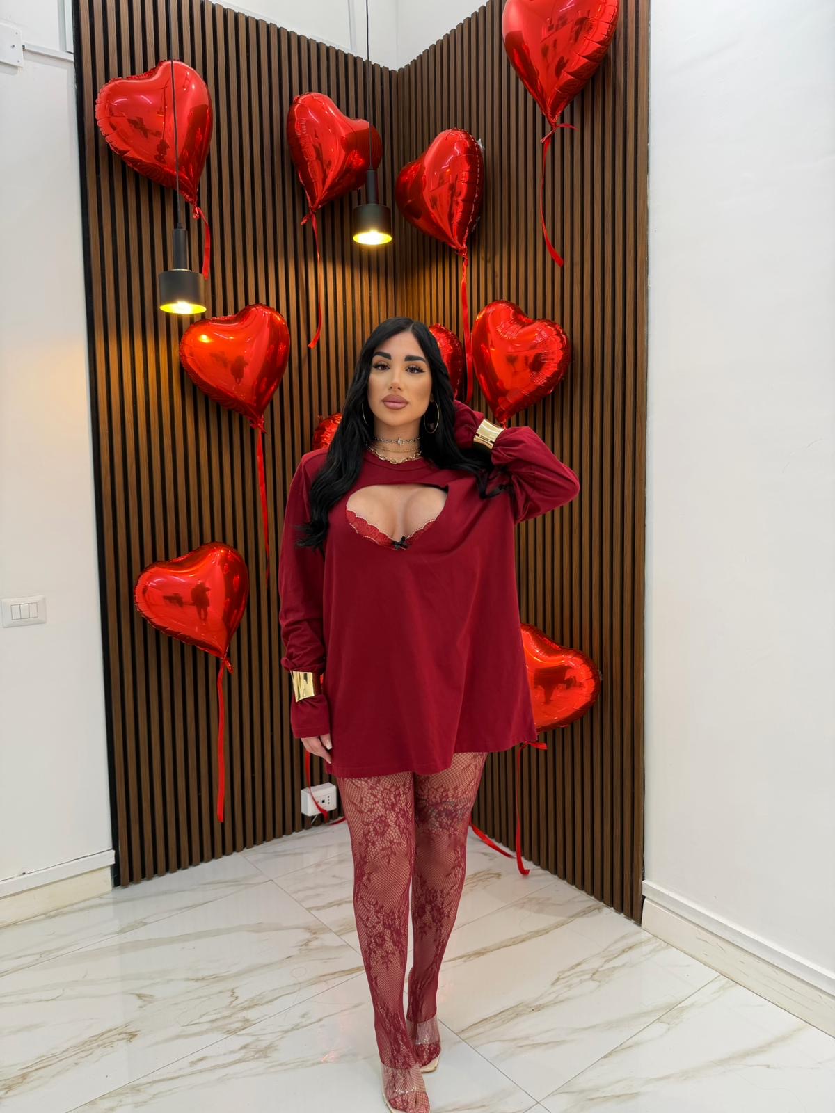 CALZE IN PIZZO BORDEAUX