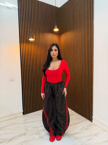 BODY SCOLLO ROTONDO ROSSO