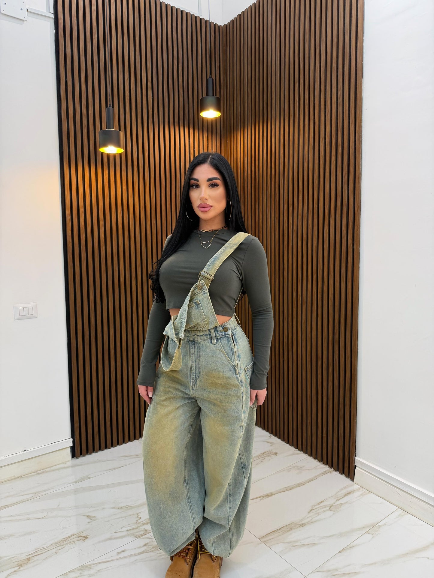 MAGLIA CROP VERDE MILITARE