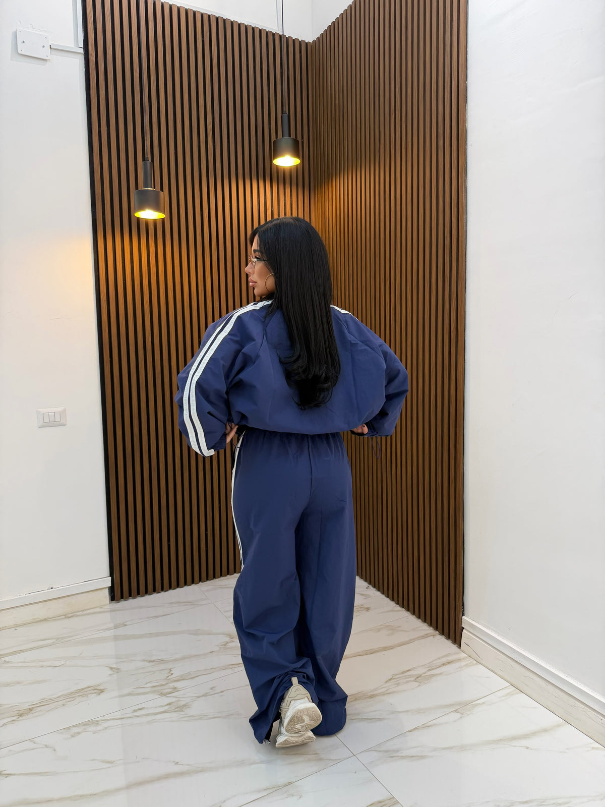 CORDINATO STRISCE BLU