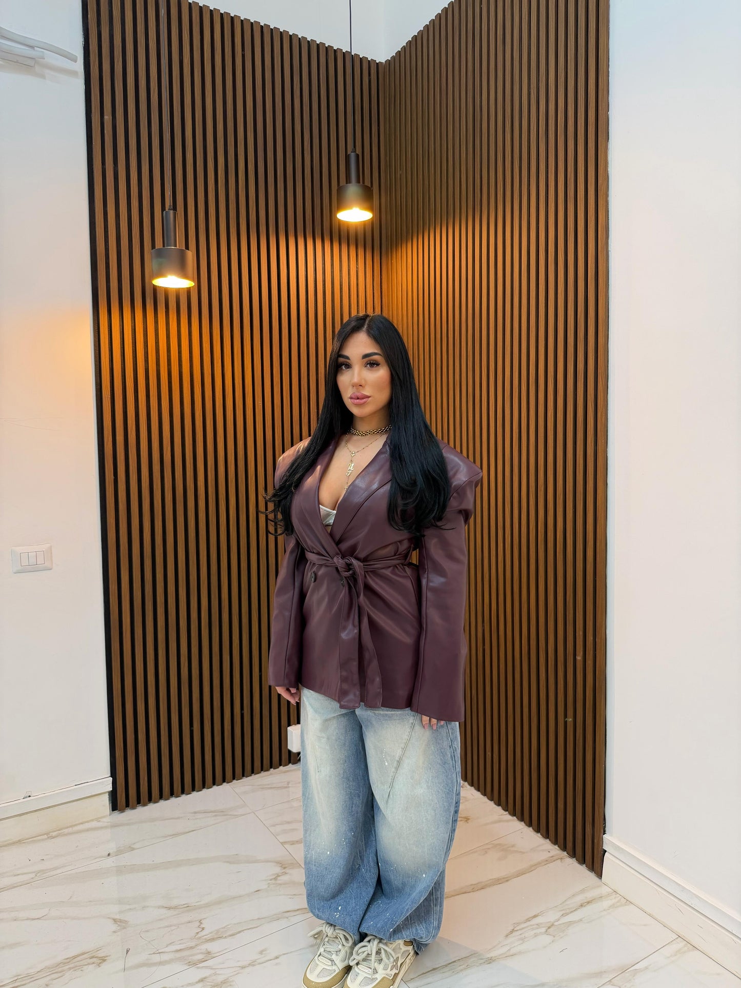 GIACCA ECOPELLE CON SPALLINE