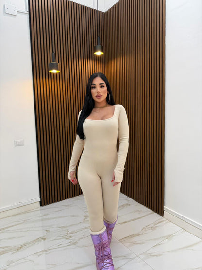 JUMPSUIT A COSTINE BEIGE