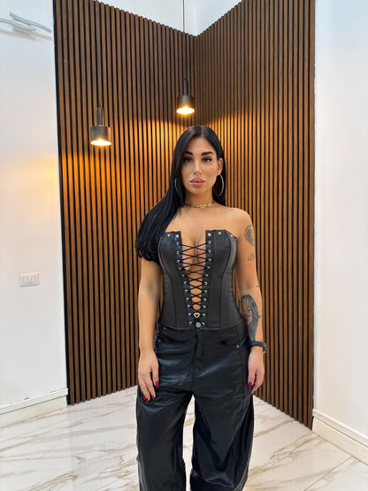 CORPETTO CON LACCI IN ECOPELLE