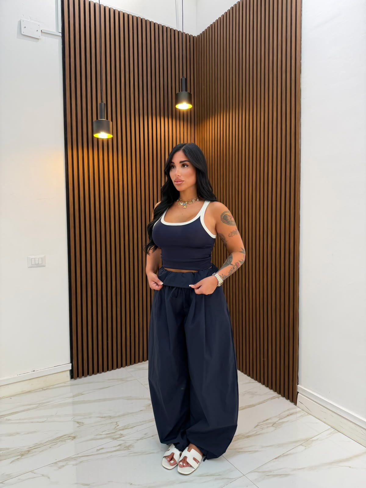 PANTALONE FASCIA BLU NOTTE
