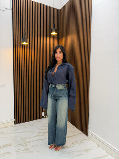 CAMICIA SEMI AMPIA BLU