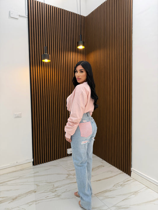 JEANS STRASS PINK