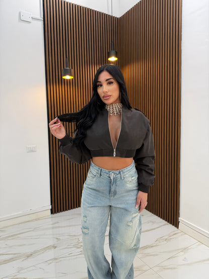 GIUBBINO CROP MARRONE
