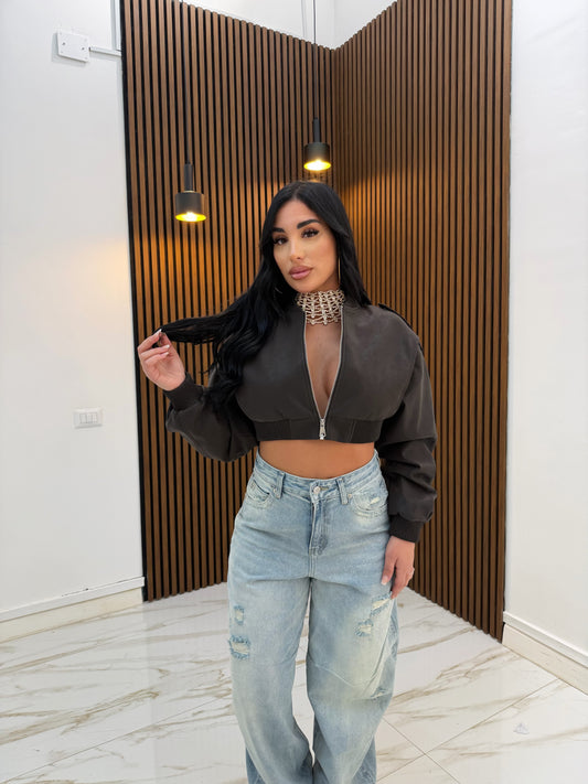 GIUBBINO CROP MARRONE