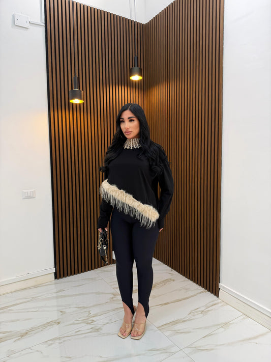 LEGGINS CON GHETTE NERO