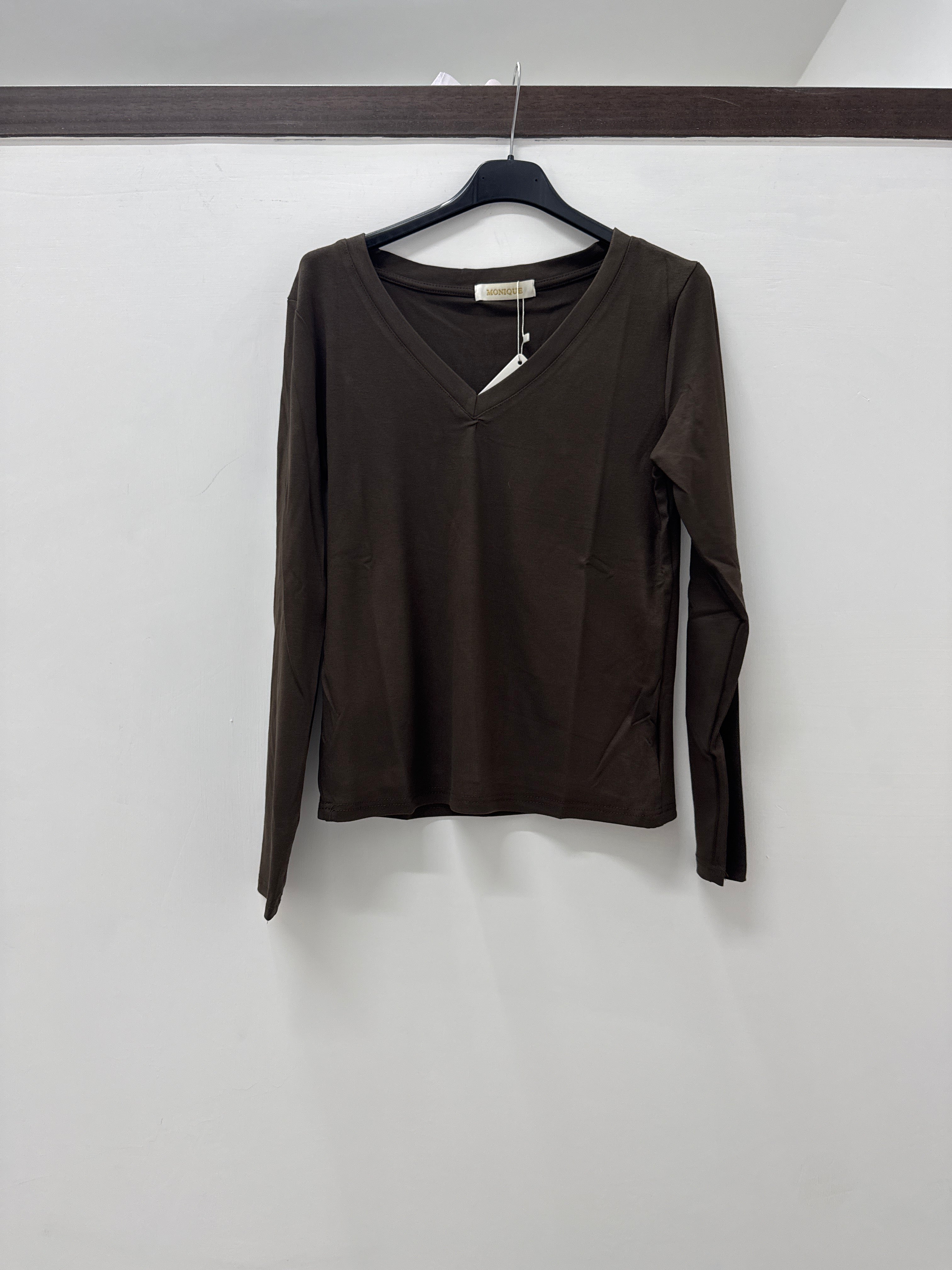 MAGLIA V MARRONE