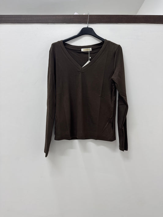 MAGLIA V MARRONE