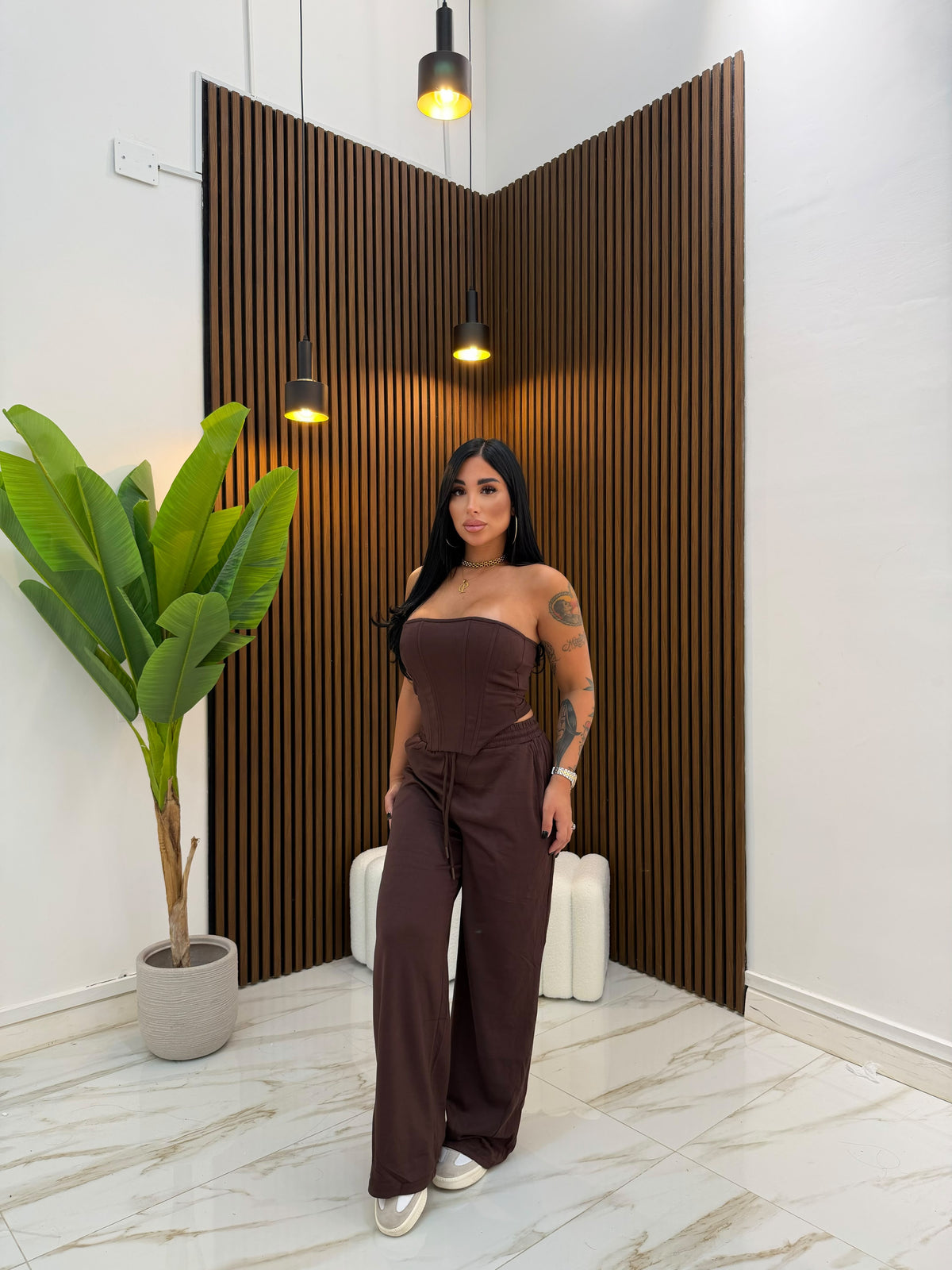 CORDINATO THREE PIECES MARRONE