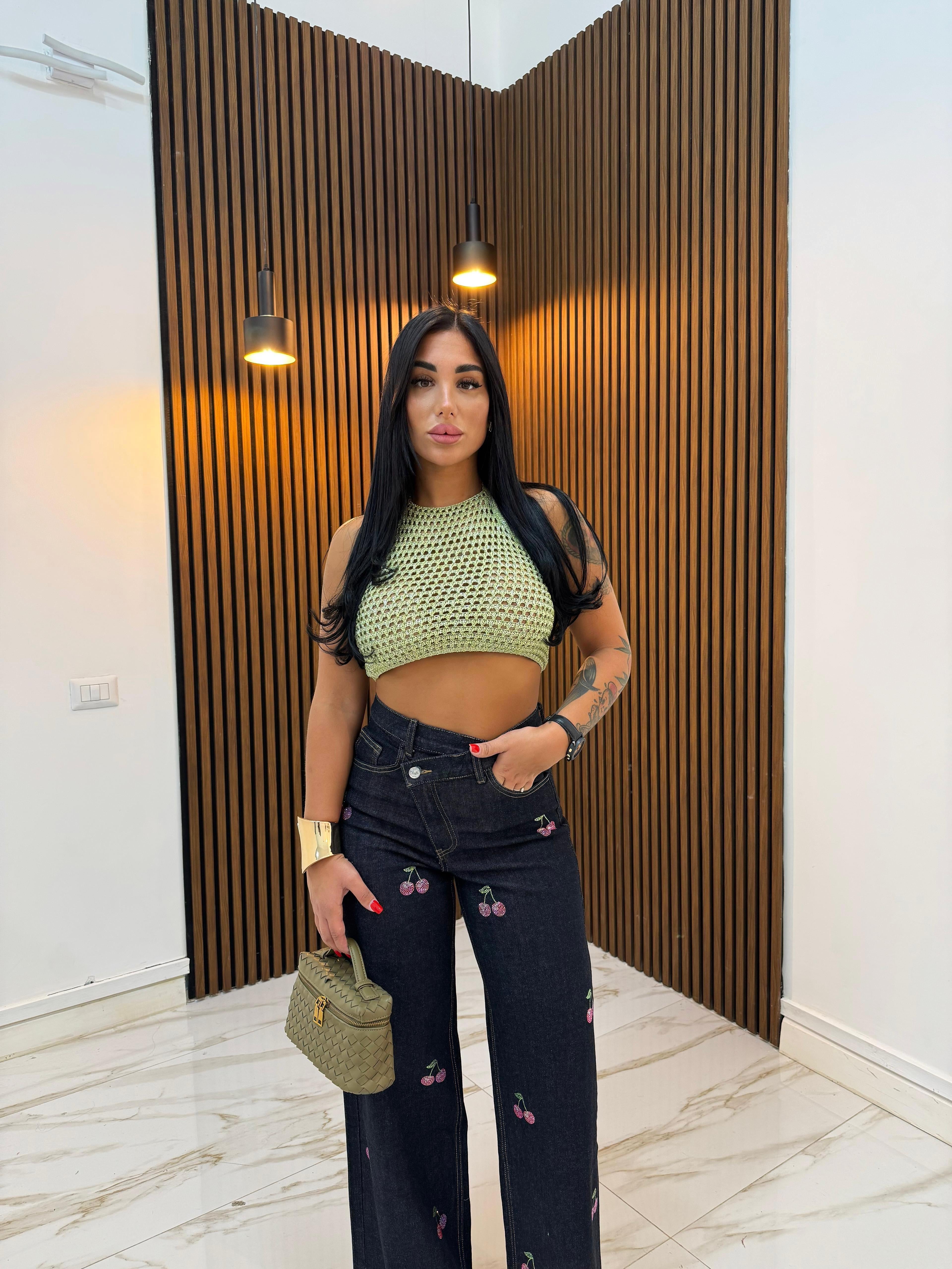 TOP IN FILO VERDE