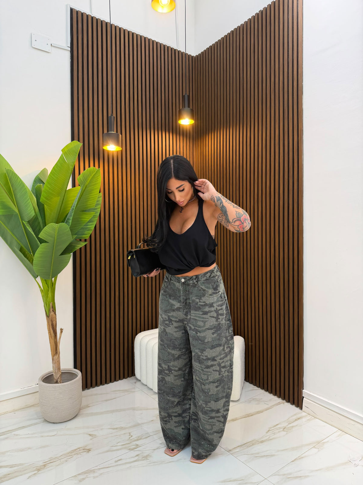 JEANS STRASS MILITARY