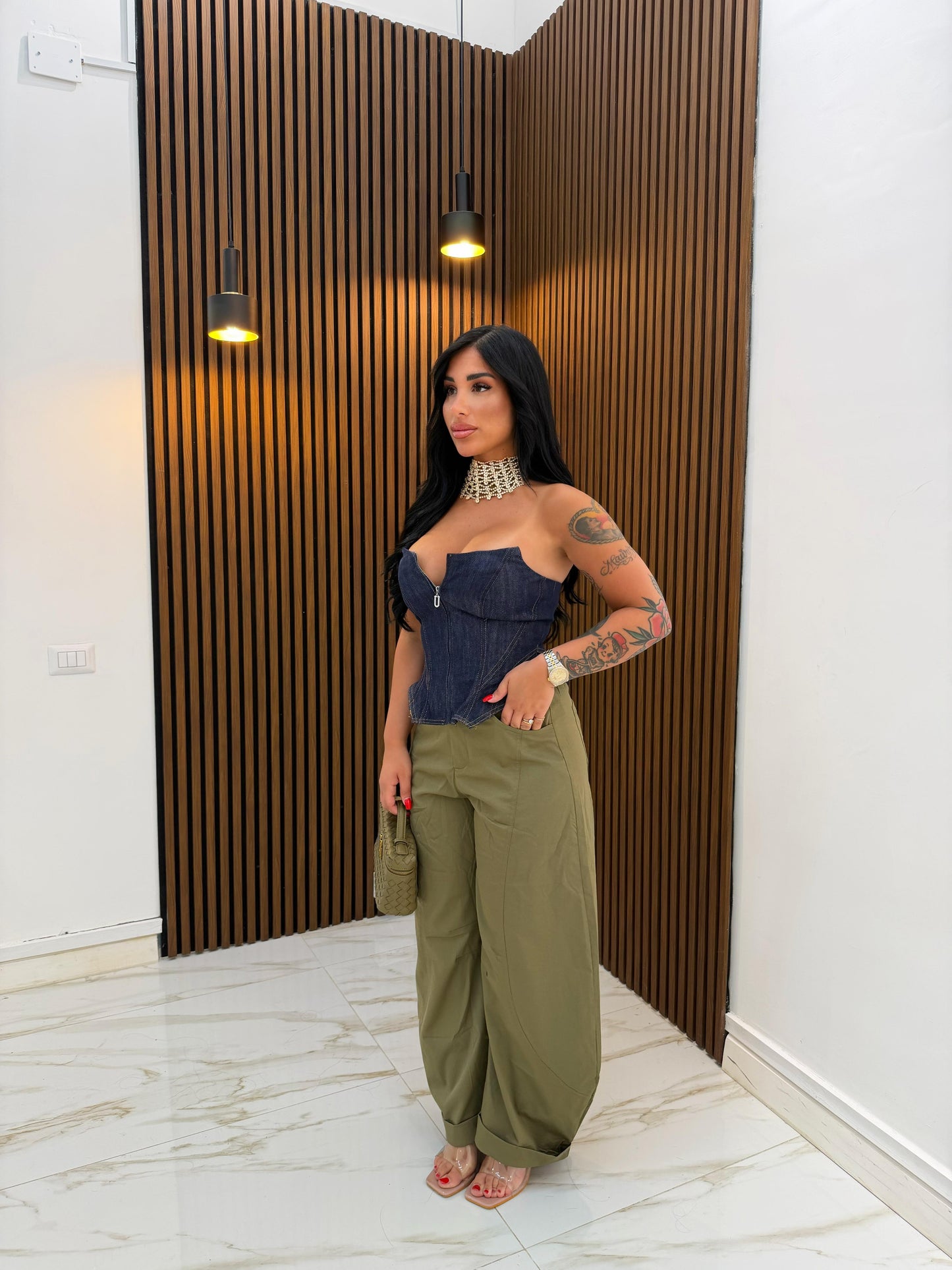 PANTALONE VERDE MILITARE