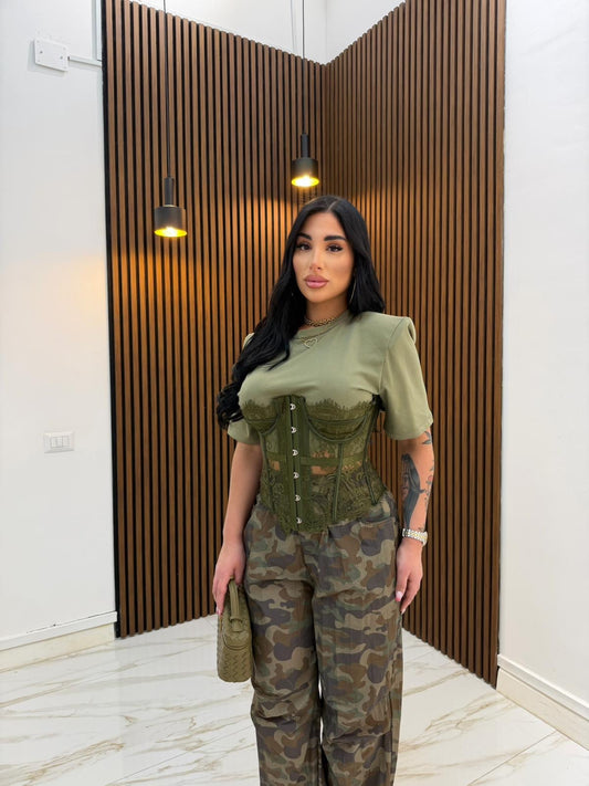 CORPETTO CON CIAPPE VERDE MILITARE