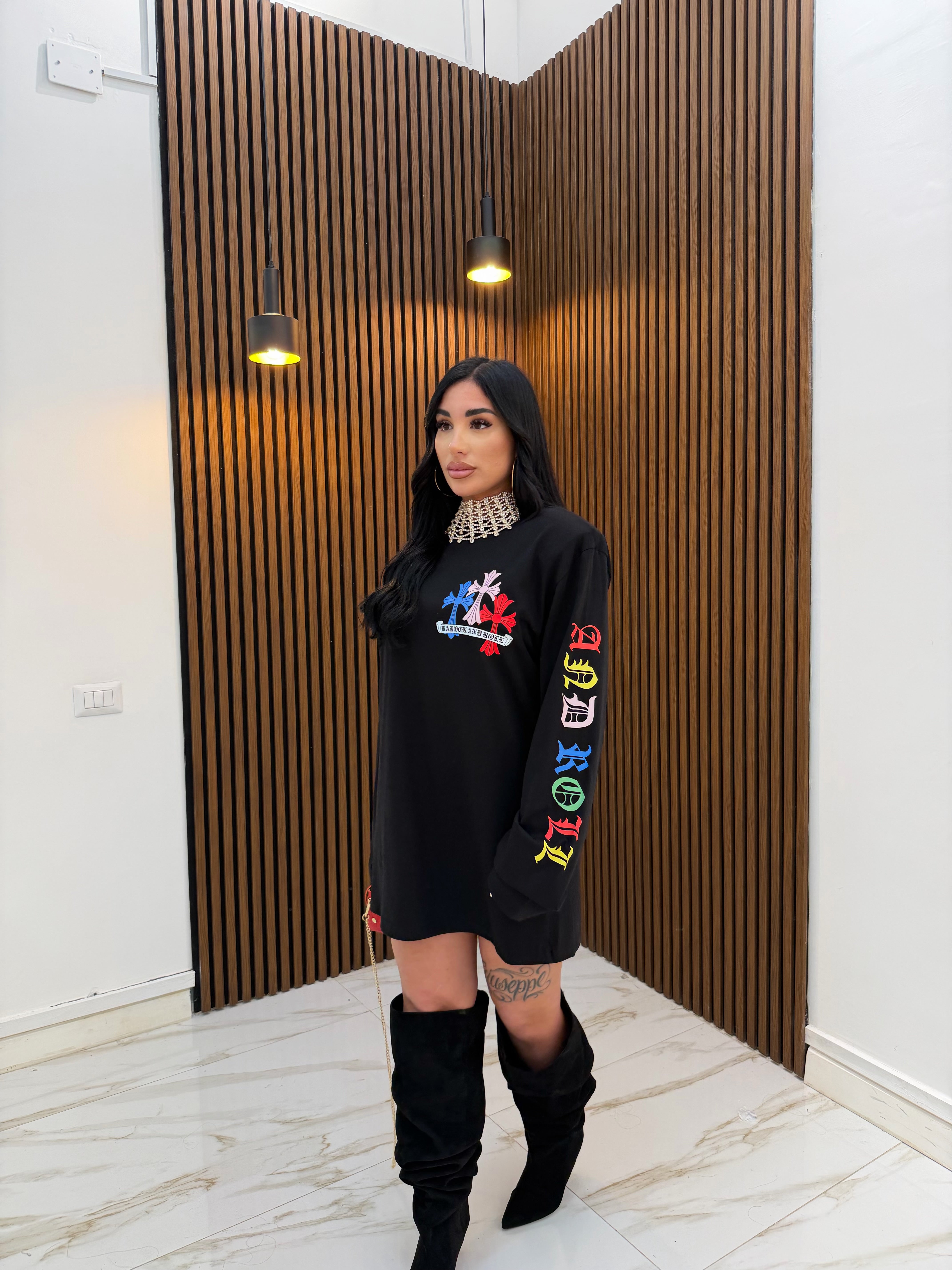 MAXI MAGLIA CROCE NERO