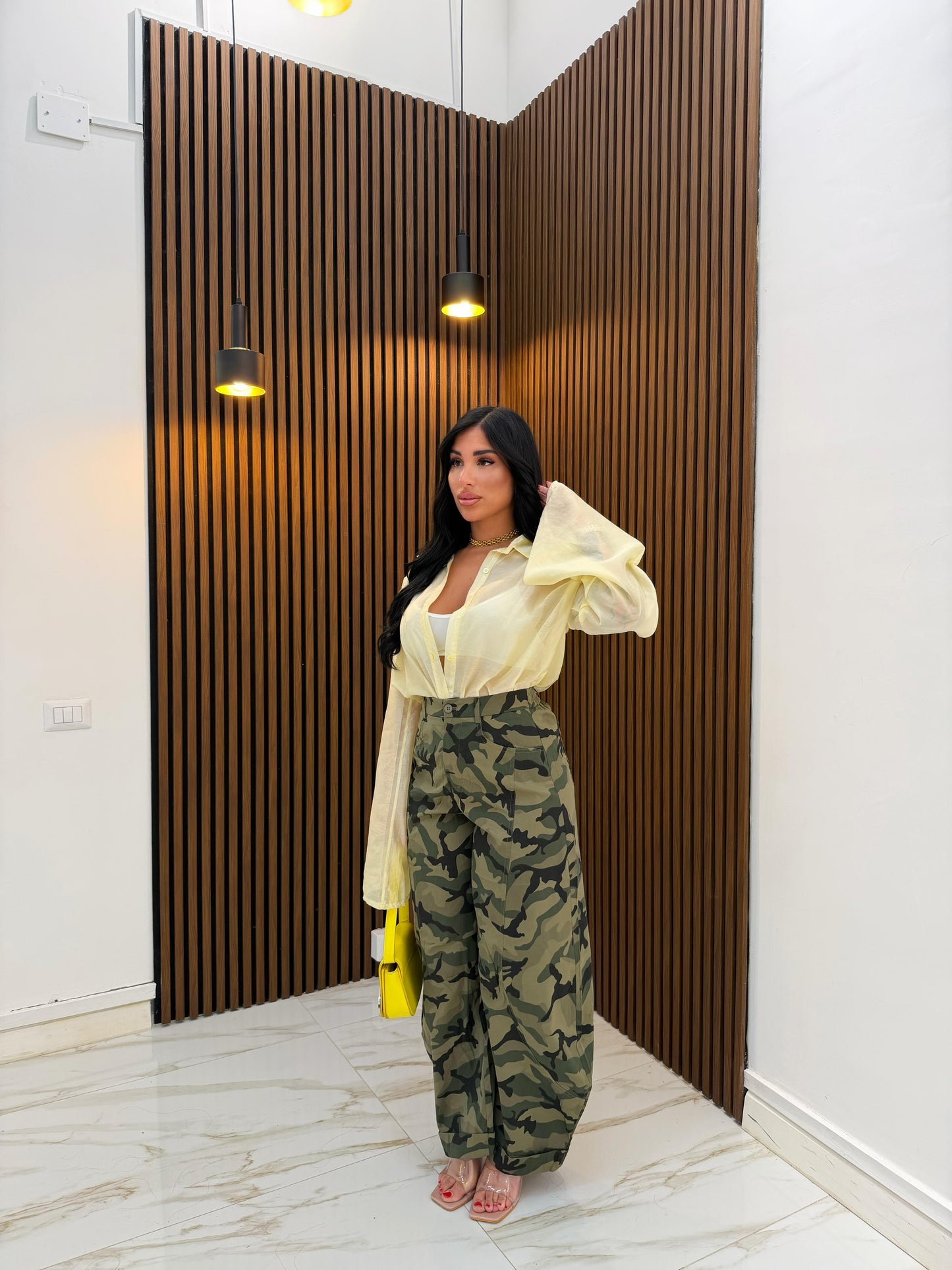 CAMICIA SEMI AMPIA GIALLO