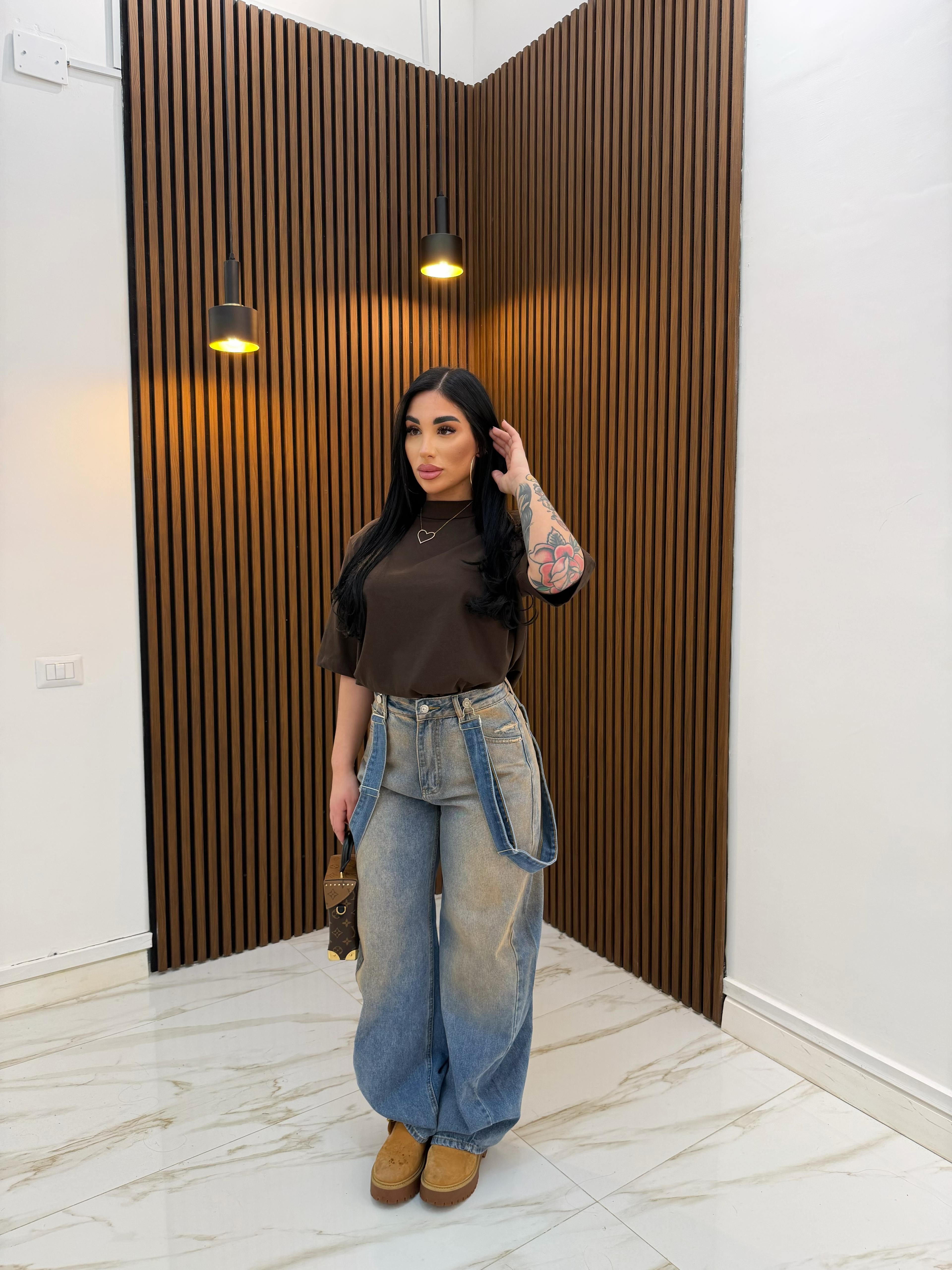 MAXI T-SHIRT MARRONE