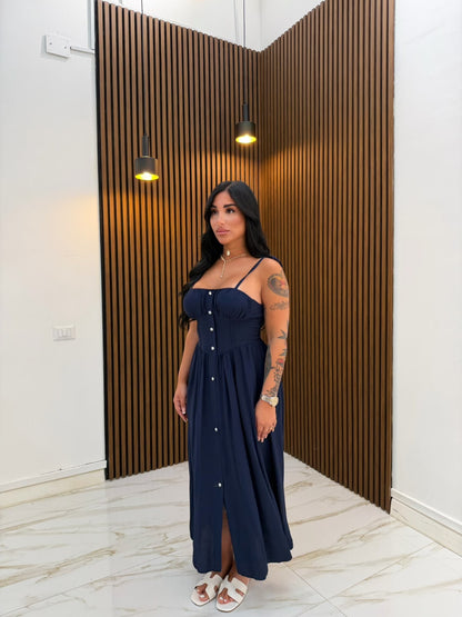 LONG DRESS CONCHIGLIA BLU NOTTE