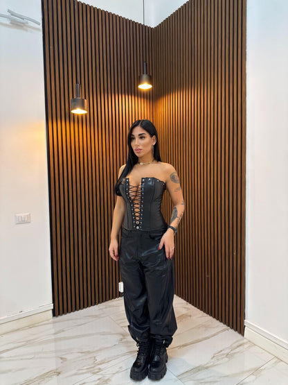 CORPETTO CON LACCI IN ECOPELLE