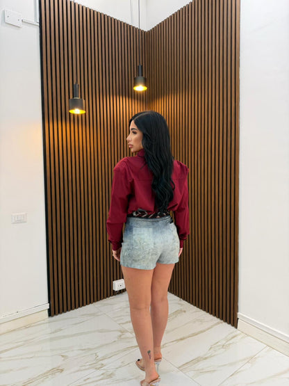 CAMICIA SBUFFO BORDEAUX