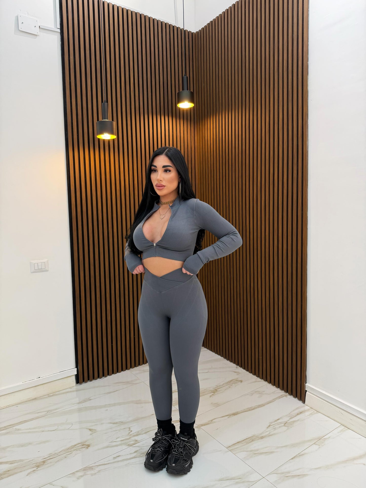 CORDINATO FITNESS GRIGIO