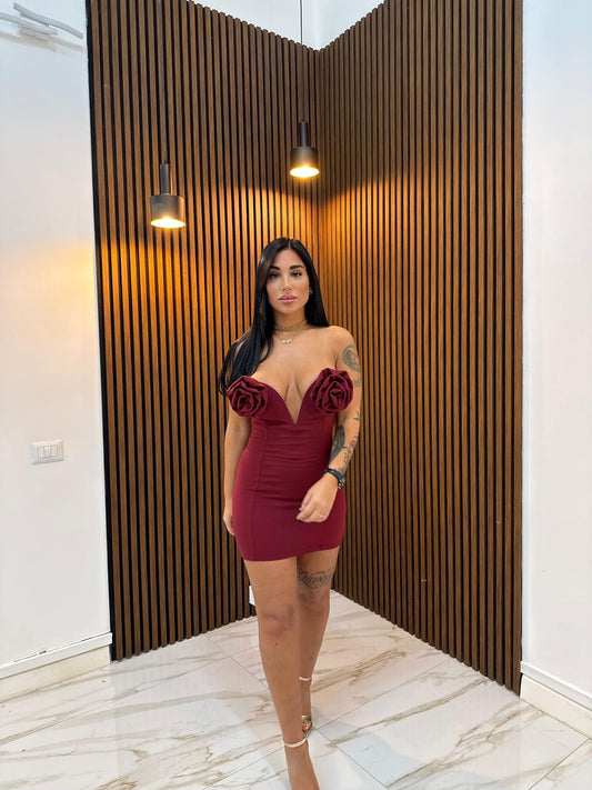 DRESS ROSE BORDEAUX