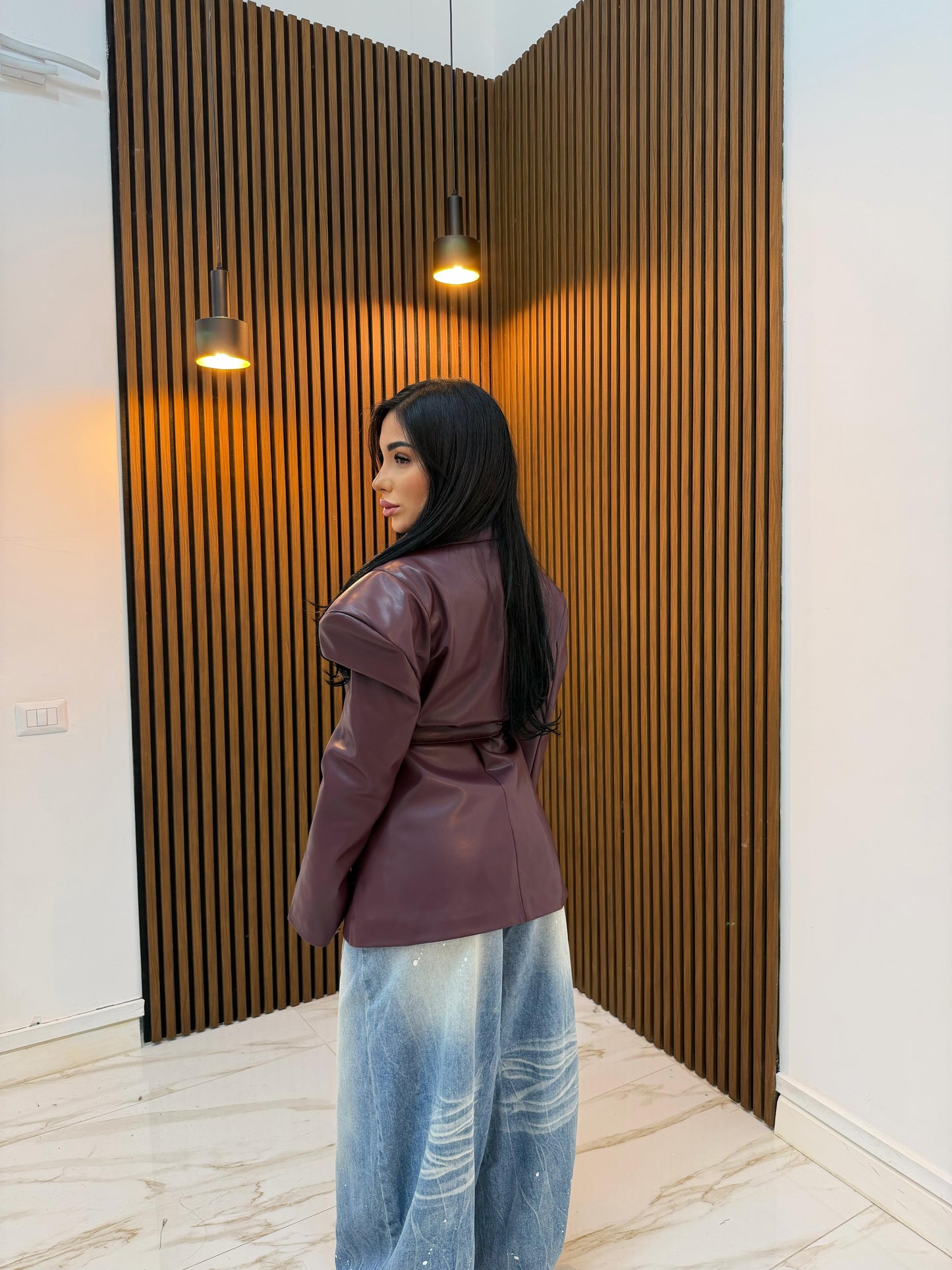 GIACCA ECOPELLE CON SPALLINE