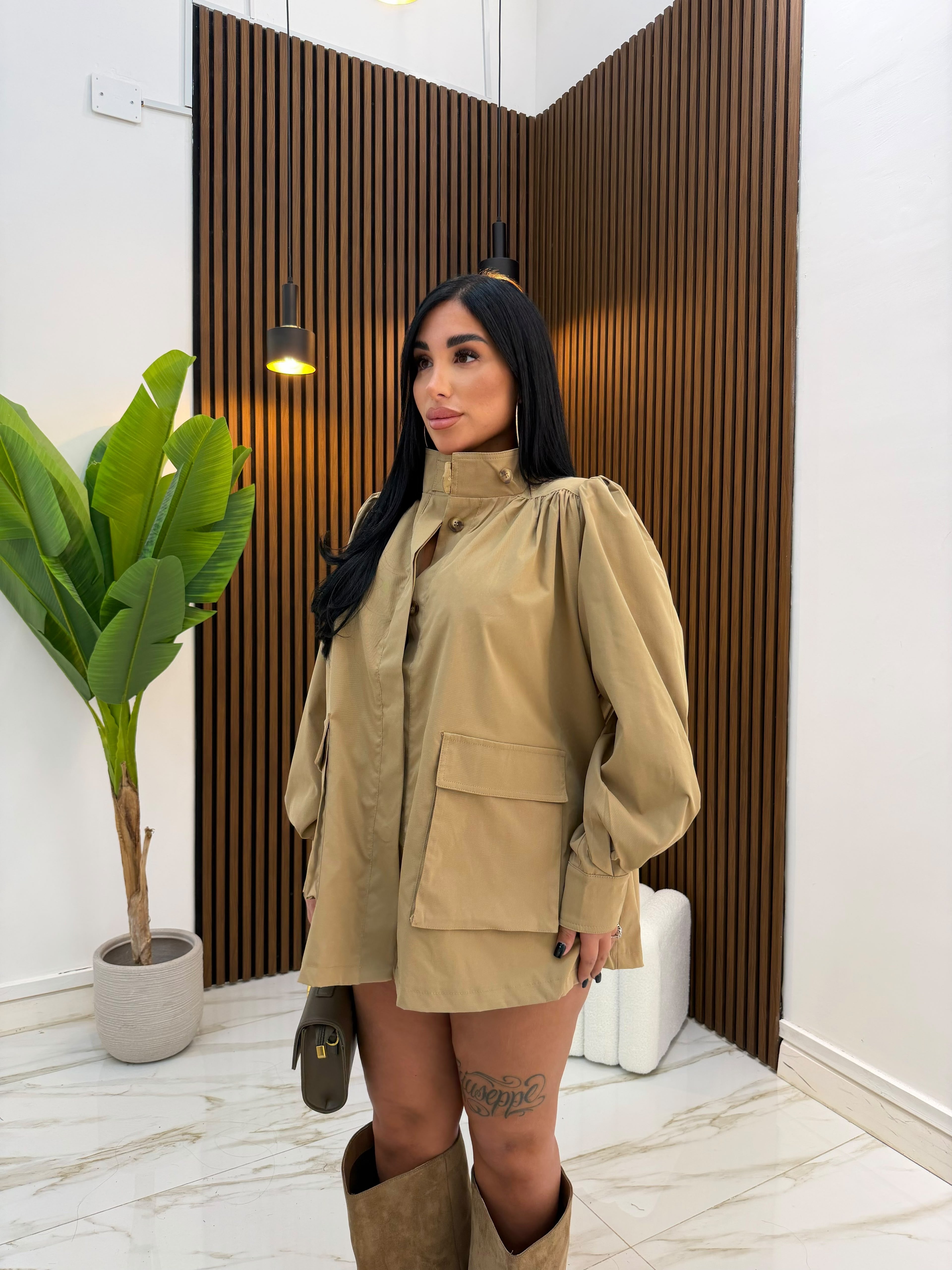 MINI DRESS JACKET BEIGE