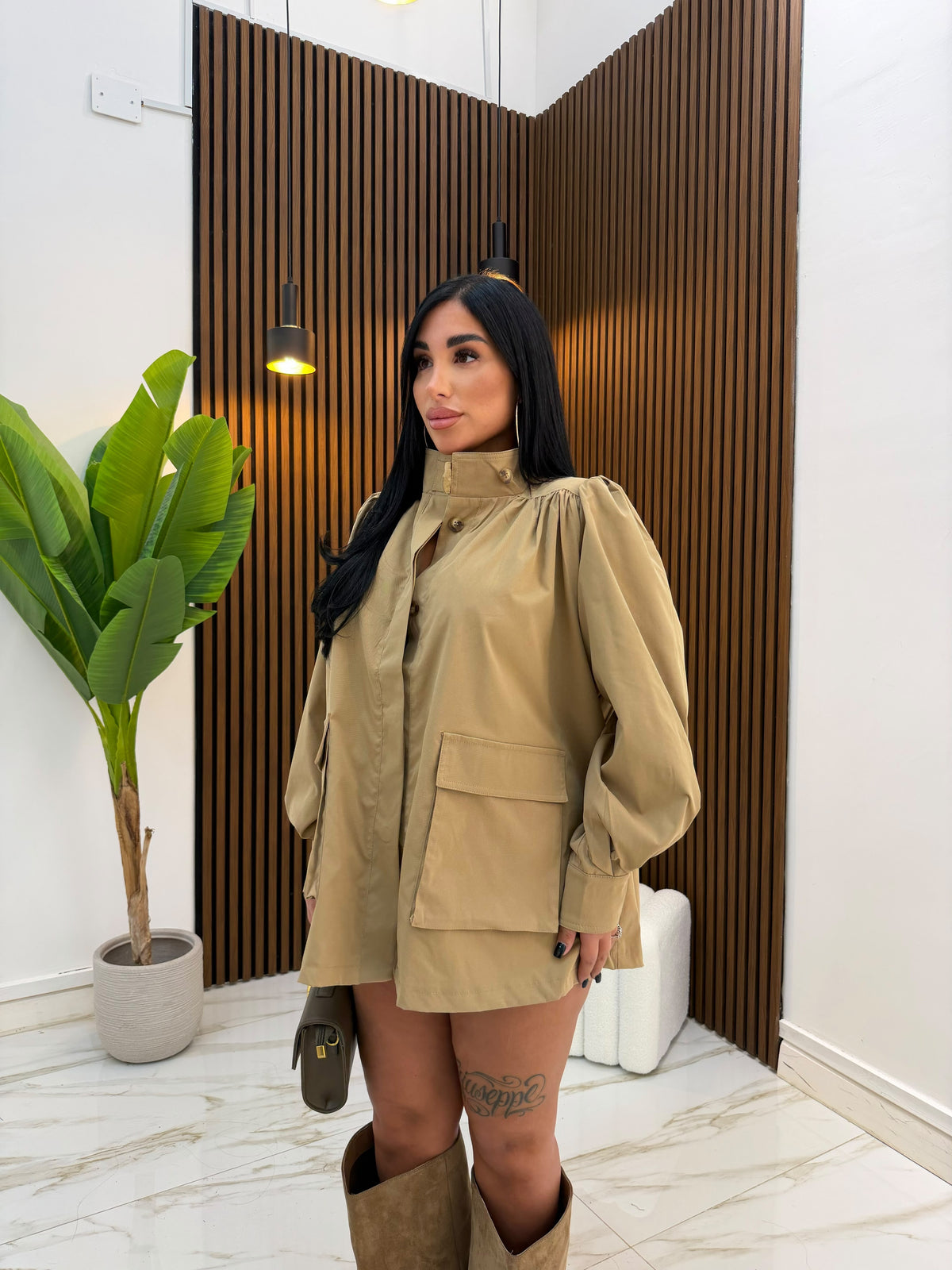 MINI DRESS JACKET BEIGE