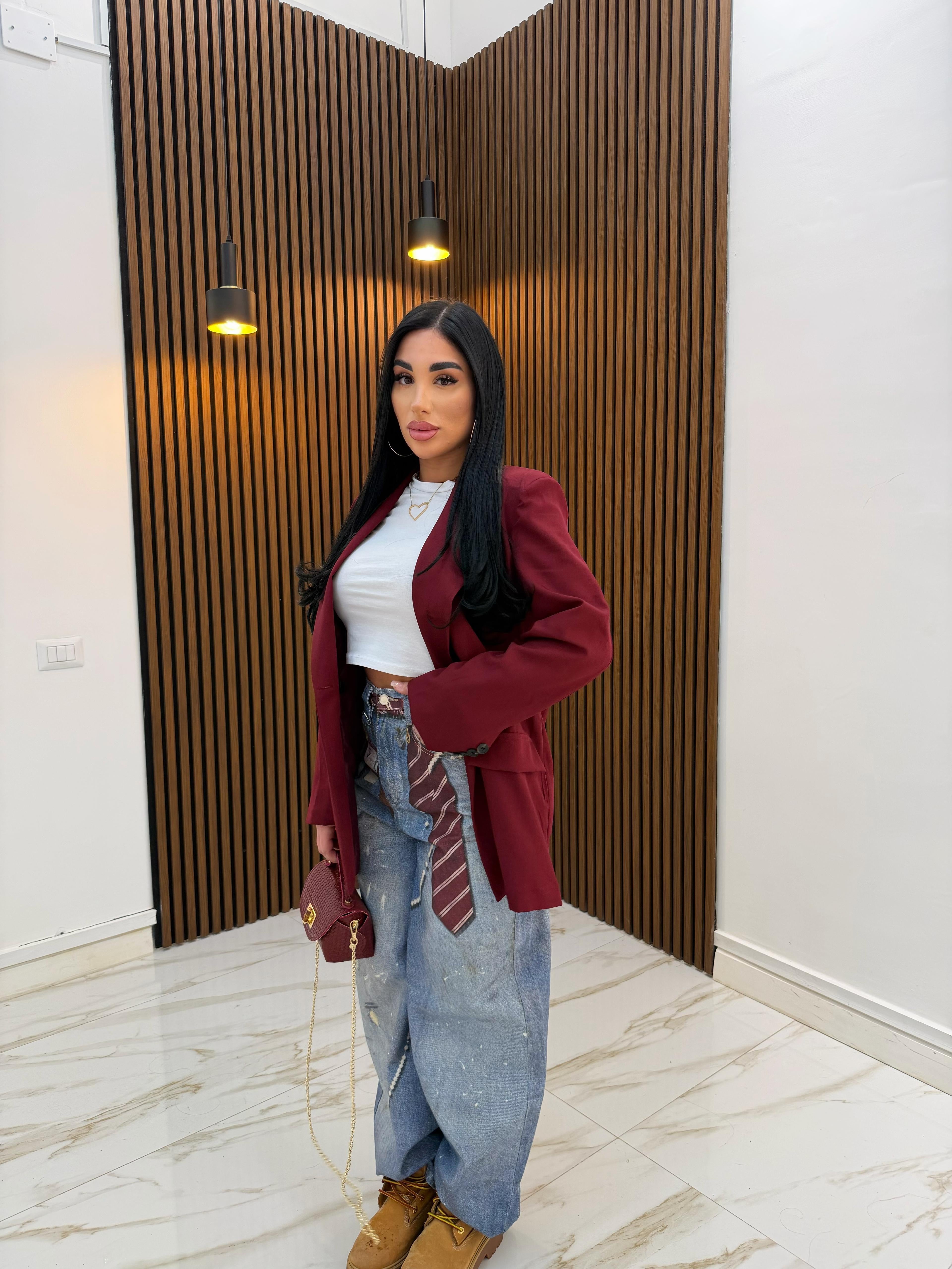 GIACCA OVER SIZE BORDEAUX