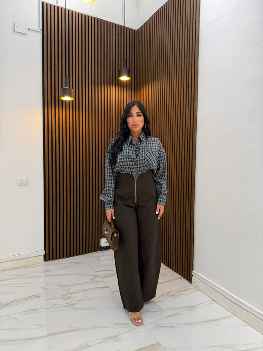 CAMICIA QUADRI BROWN
