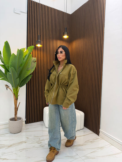 JACKET CON COULISSE VERDE LIME