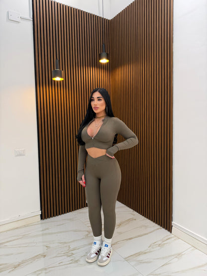 CORDINATO FITNESS MARRONE