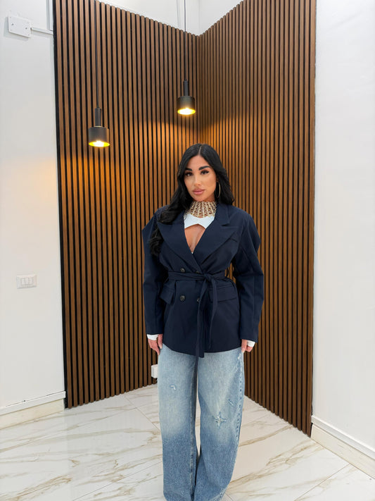 GIACCA MANICA A SBUFFO BLU NAVY