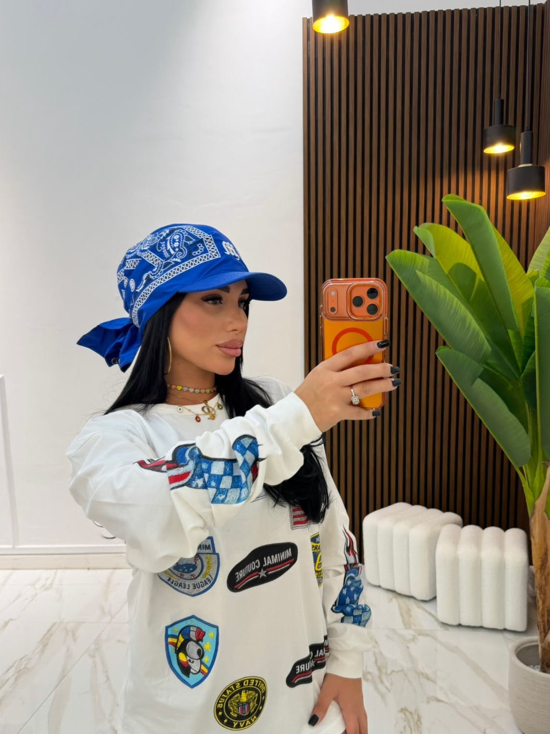CAPPELLO BANDANA BLU
