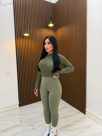 MAGLIA SEMITRASPARENTE VERDE MILITARE