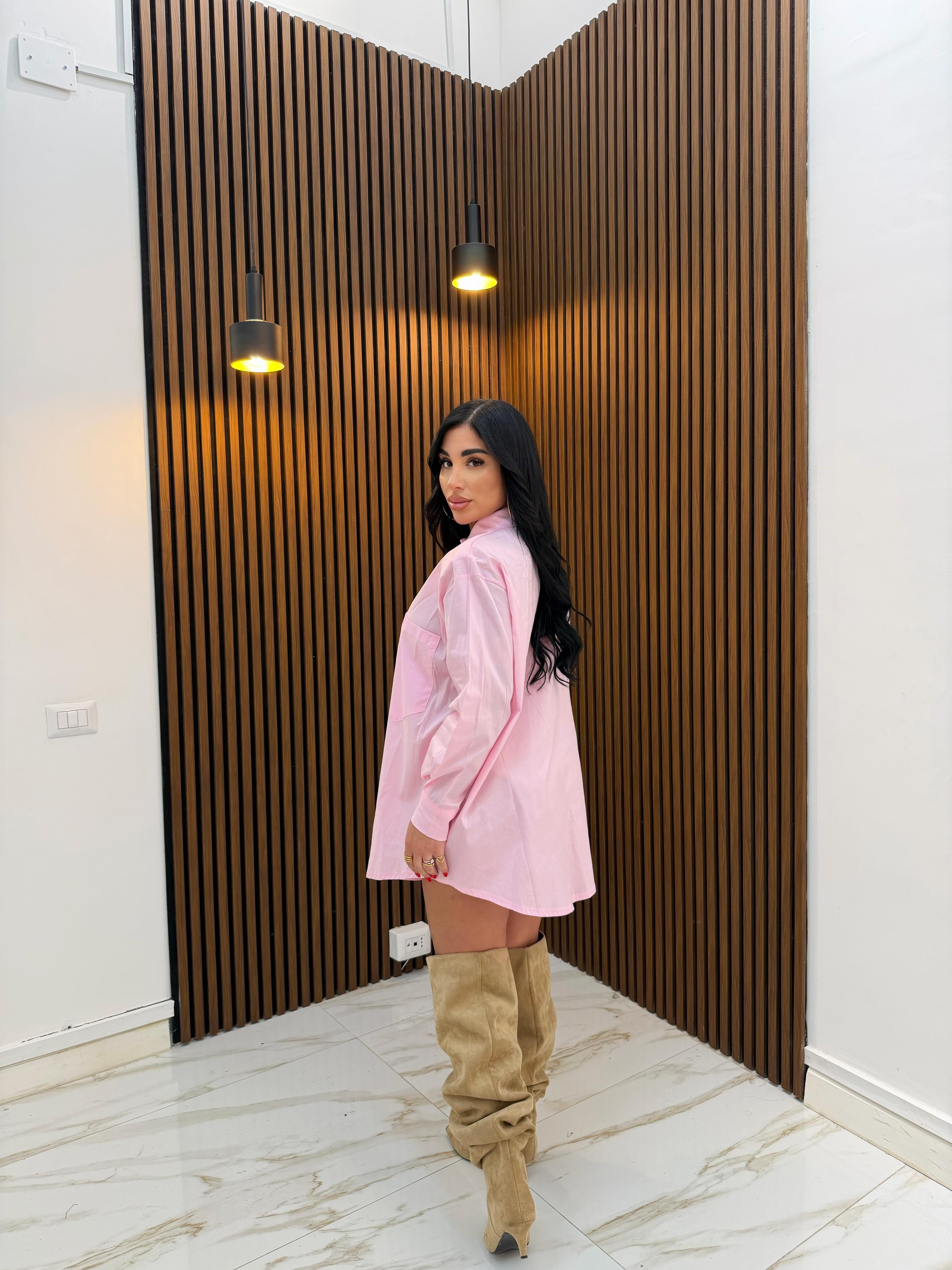 MAXI CAMICIA ROSA