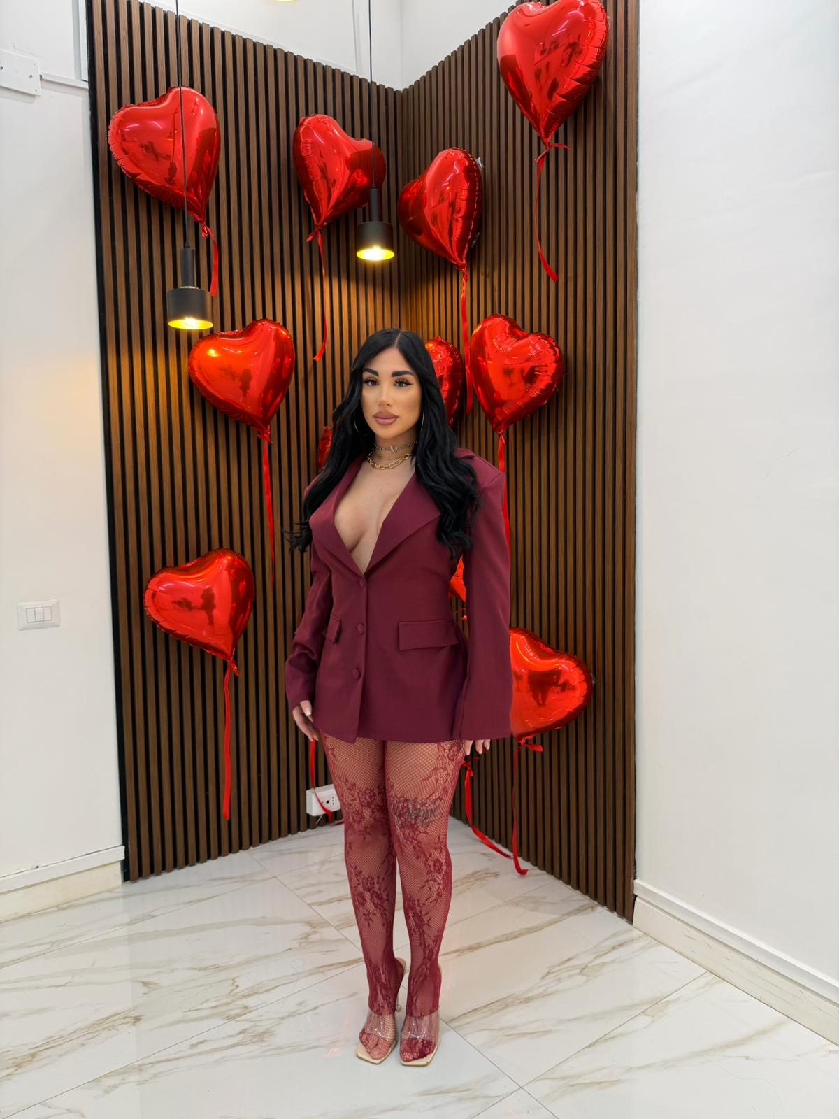 CALZE IN PIZZO BORDEAUX