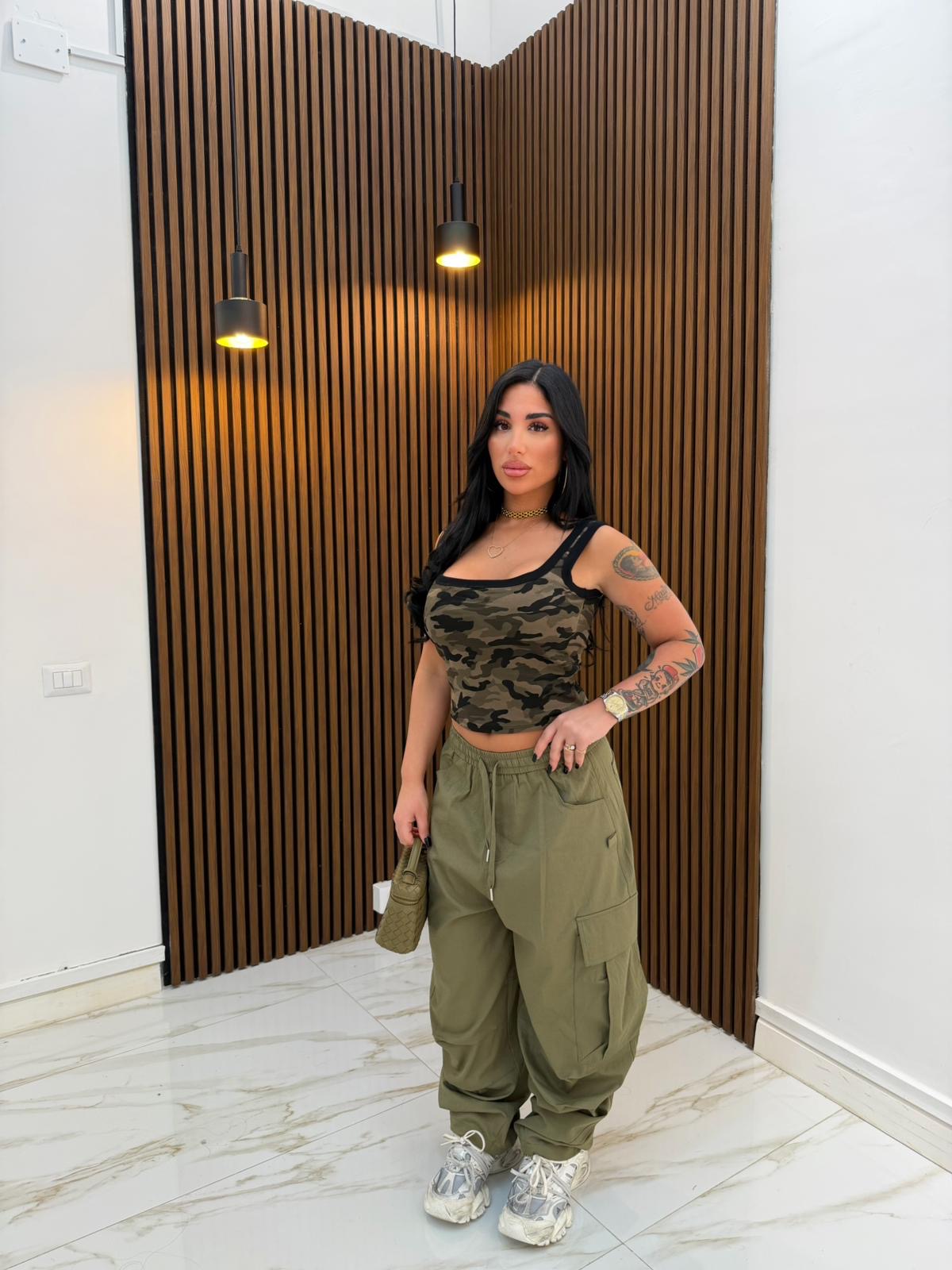 CARGO FATY VERDE MILITARE